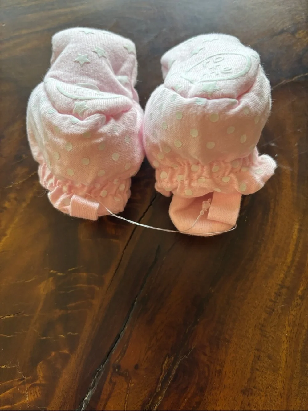 Pink Polka Dot Baby Booties 3-6 months